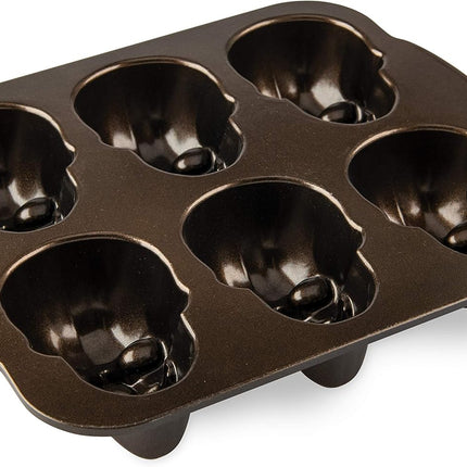 Halloween Skull Cakelet Pan, haunted Bronze Bakeware