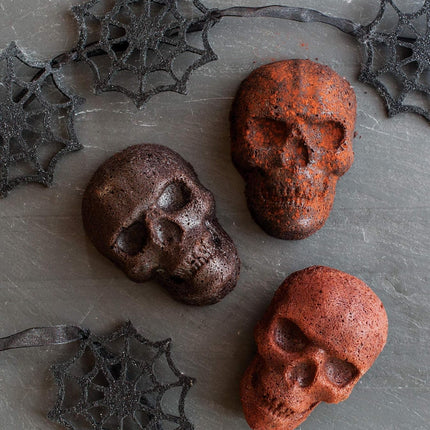 Halloween Skull Cakelet Pan, haunted Bronze Bakeware