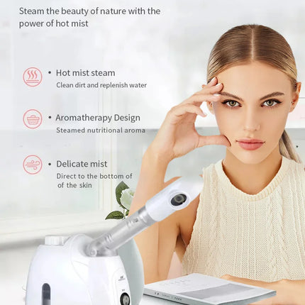 Ozone Facial Steamer Warm Mist Humidifier for Face Deep Cleaning Vaporizer Sprayer Salon Home Spa Skin Care Whitening