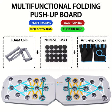 Portable Push-Up Board Set Multifunctional Push-Up Bar Foldable Fitness Equipment for Chest Abdomen Arms/Back Training
