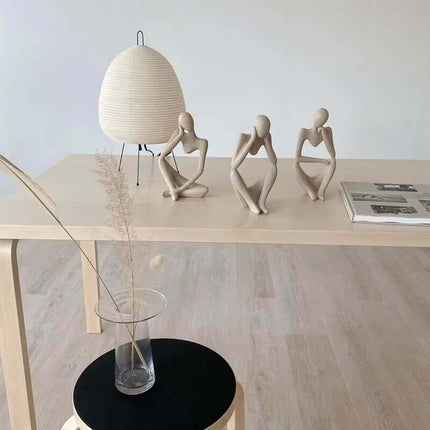 Sand Color the Thinker Abstract Statues Sculptures Yoga Figurine Nordic Living Room Home Decor Decoration Maison Desk Ornaments