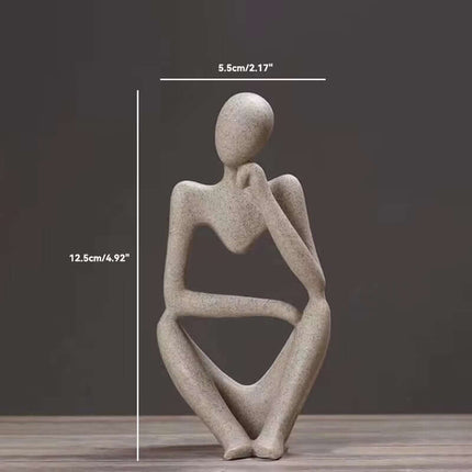 Sand Color the Thinker Abstract Statues Sculptures Yoga Figurine Nordic Living Room Home Decor Decoration Maison Desk Ornaments