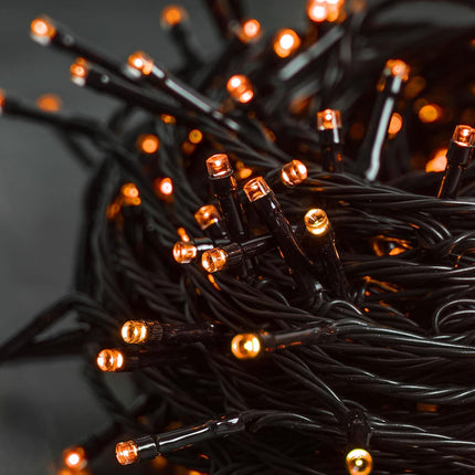 33FT 100 LED Halloween Black Wire String Lights, Plug in Black Wire Fairy Lights 8 Modes Waterproof Mini Light for Outdoor Indoor Christmas Tree Holiday Wedding Party Bedroom Patio Tree Decor