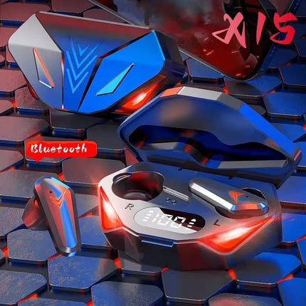 X15 TWS Gaming Earbuds Wireless Bluetooth Earphone with Mic Bass Audio Sound Positioning 9D Stereo Music Hifi Headset for Gamer