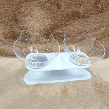 Non-Slip Cat Single Double Pet Bowls with Stand Food Feed and Water Bowls Inclination Stand Cats Feeders Feeding Kitten Supplies