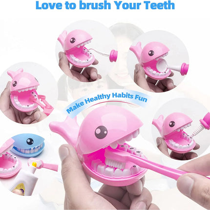 Kids Toy Doctor Kit for Girls 3-6 Years Boys, 41PCS Pink Toy Stethoscope & Braces Medical Kit Preschool Pretend Play Dentist Set Gift to Toddler Birthday Christmas Present