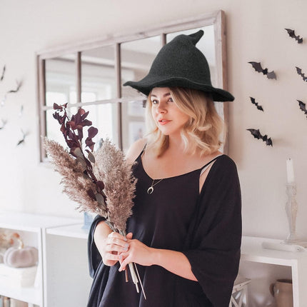 Womens Witch Knitted Wool Hat, for Halloween Party Masquerade Cosplay Costume Accessory and Daily