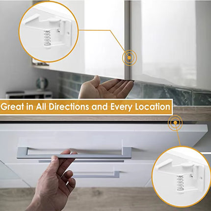 10Pcs Baby Cabinet Locks Invisible Closet and Drawer Lock Child Security Protector No Drilling Installation White