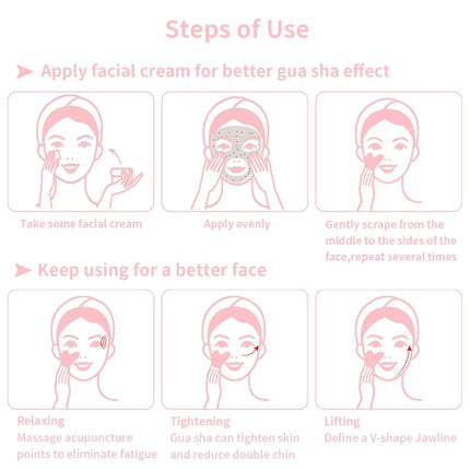 Gua Sha tool for face, Rose Quartz Guasha Tool for Face & Eye, Puffiness Reducing & Jawline Sculpting Face Stone Gua Sha Tools for Skin Care Woman Guasha Stone Tool, Pink