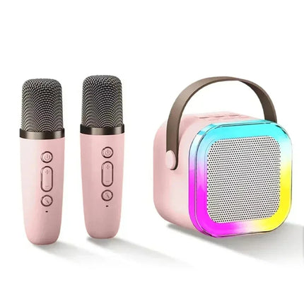 K12 Karaoke Machine Portable Bluetooth 5.3 PA Speaker System with 1-2 Wireless Microphones Home Family Singing Children'S Gifts