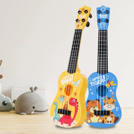 Kids Cartoon Guitar Toy Toddler Instruments Toy Guitar Boys and Girls Guitar 5.1X18X16In