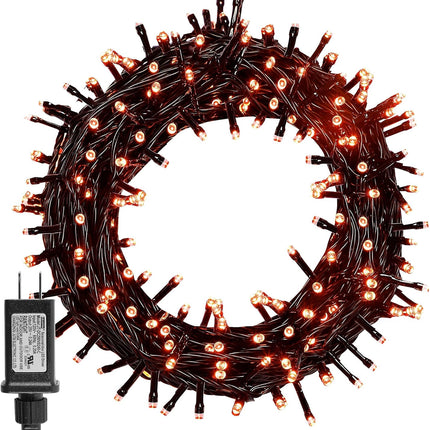 33FT 100 LED Halloween Black Wire String Lights, Plug in Black Wire Fairy Lights 8 Modes Waterproof Mini Light for Outdoor Indoor Christmas Tree Holiday Wedding Party Bedroom Patio Tree Decor