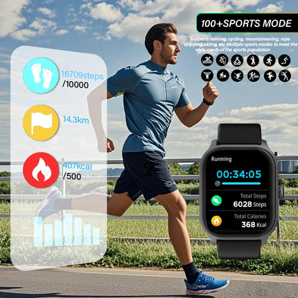 2025 New Smart Watch Bluetooth Call Men Women Watch Voice Assistant 100+ Sports Smart Watch for Android IOS