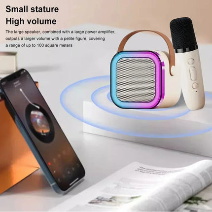 K12 Karaoke Machine Portable Bluetooth 5.3 PA Speaker System with 1-2 Wireless Microphones Home Family Singing Children'S Gifts