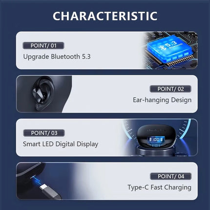 LP75 Bluetooth 5.3 Earphones TWS Wireless Sport Headphones LED Digital Display Hifi Stereo Noise Reduction Gaming Earbuds