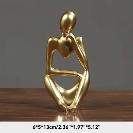 Sand Color the Thinker Abstract Statues Sculptures Yoga Figurine Nordic Living Room Home Decor Decoration Maison Desk Ornaments