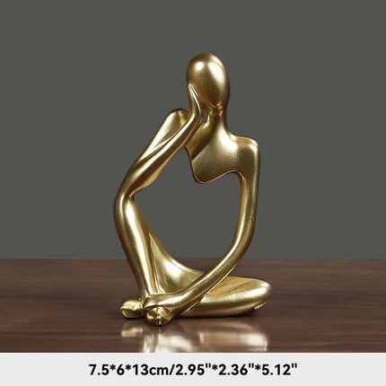 Sand Color the Thinker Abstract Statues Sculptures Yoga Figurine Nordic Living Room Home Decor Decoration Maison Desk Ornaments