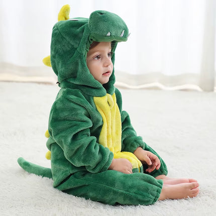 Newborn Baby Boy Clothing Stitch Animal Cartoon Hooded Jumpsuits Winter Baby Pajamas Onesies Kids Sleepwear Newborn Baby Pyjamas