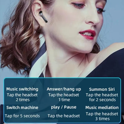 S20 Bluetooth Earphone Headphones Mirror Wireless Stereo Headset 5.3 with Digital Displaytouch Control Sports Earbuds for Gaming