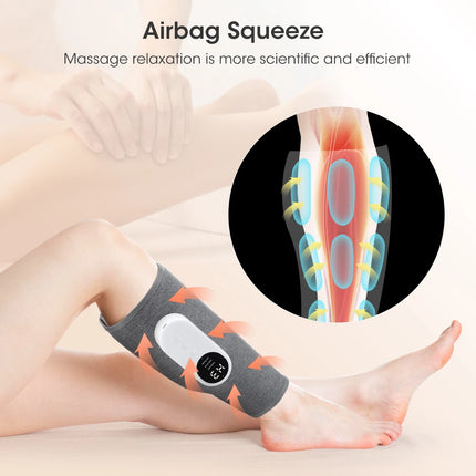 Electric Airbag Leg Massager Rechargeable 3 Modes Air Compression Calf Massager Machine 360° Wrap Blood Circulation