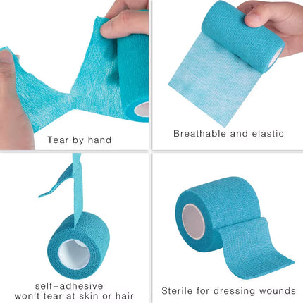 1Roll 2.5/5/10Cm*4.5M Gauze Medical Bandage Self-Adhesive Breathable Elastic Bandages for Sports Fixing Finger Wrist Leg
