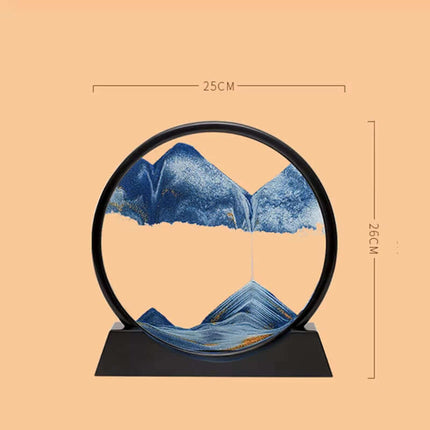 12 Inch 3D Moving Sand Art Picture round Glass Ocean Sandscape Hourglass Quicksand Craft Flowing Sand Painting Home Decor