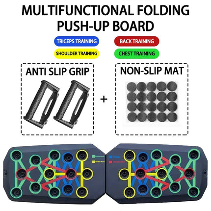 Portable Push-Up Board Set Multifunctional Push-Up Bar Foldable Fitness Equipment for Chest Abdomen Arms/Back Training