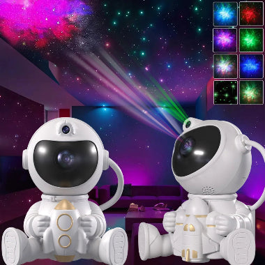 Rocket Astronaut LED Star Galaxies Projector Night Light Starry Sky Porjectors Lamp for Decoration Bedroom Room Decor Kids Gift