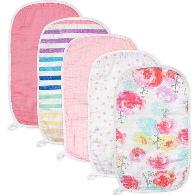 Organic Cotton Boy/Girl Multi-Layer Woven Burp Cloths, One Size, 5-Pack