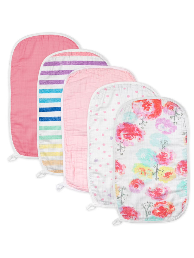 Organic Cotton Boy/Girl Multi-Layer Woven Burp Cloths, One Size, 5-Pack