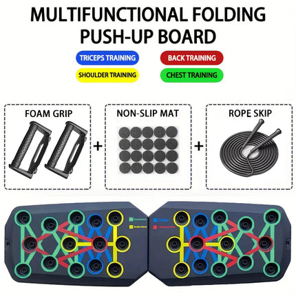 Portable Push-Up Board Set Multifunctional Push-Up Bar Foldable Fitness Equipment for Chest Abdomen Arms/Back Training