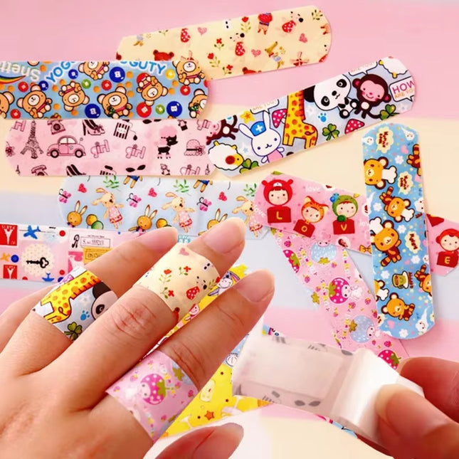 100Pcs/Lot Cartoon Patterned Wound Strips Curitas for Children Kid Patch Hemostasis Band Aid Adhesive Bandages Emergency Plaster