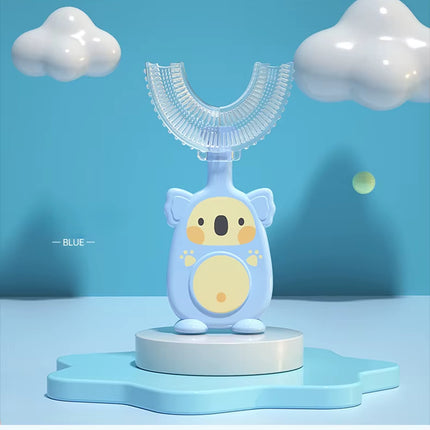 2-12Years Baby 360 Degree U-Shaped Oral Care Cleaning Silicone Soft Toothbrush Cartoon Cute Children'S Toothbrush