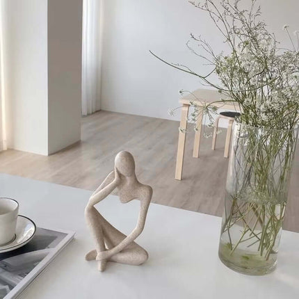 Sand Color the Thinker Abstract Statues Sculptures Yoga Figurine Nordic Living Room Home Decor Decoration Maison Desk Ornaments