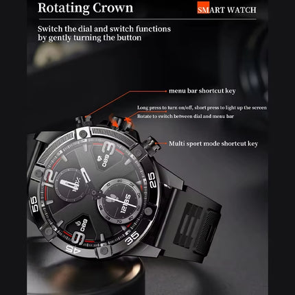 New Men Smart Watch Business AI Voice Assistant Durable Health Monitoring Waterproof Bluetooth Call for Android IOS Smartwatches