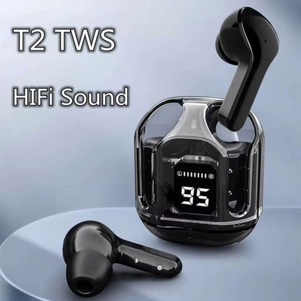 Original T2 Bluetooth Headphones TWS Transparent Wireless Bluetooth Headset HIFI Sound Quality Bluetooth 5.3 for Xiaomi Earbuds