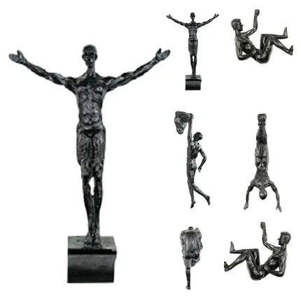 Athlete Rock Climbing Wall Sculpture Background Wall Hanging Decoration Sculpture Statue Figures Present Decor Retro New 2023