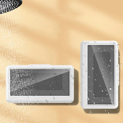 Waterproof Phone Holder - Suction Cup Shower Mount for Bathroom/Wall, Touch Screen Access & Steam-Proof Seal, Max 6.7" Phones