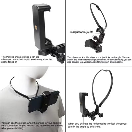 Wearable Neck Hanging Lazy Phone Holder First Perspective Recording of Life for Iphone 16 15 14 Samsung Gopro 13/12/10 DJI Stand
