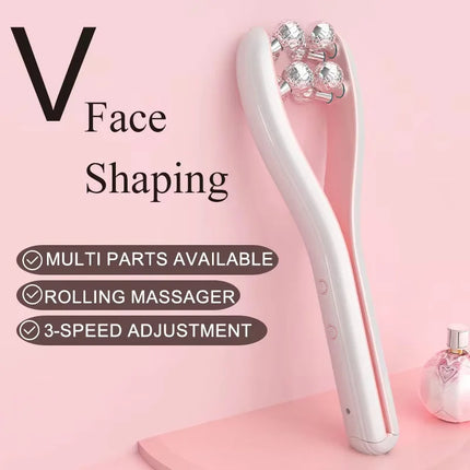EMS Microcurrent Roller Face-Slimming Artifact V-Face Beauty Facial Massager for Firming and Lifting the Face