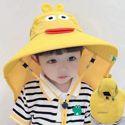 Outdoor Summer Hat for Kids Children Sun Hat Neck Ear Cover Sun Protection Beach Caps Kids Boy Girl Flap Cap for Children