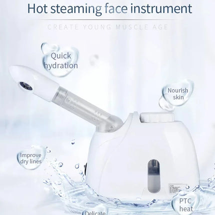 Ozone Facial Steamer Warm Mist Humidifier for Face Deep Cleaning Vaporizer Sprayer Salon Home Spa Skin Care Whitening