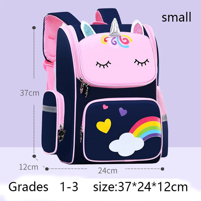 Kid Backpack for Girl Unicorn Children Bookbag Rainbow Eyes School Bag Teen Girl Backpack for Traveling Waterproof Mochilas
