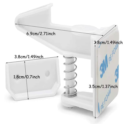 10Pcs Baby Cabinet Locks Invisible Closet and Drawer Lock Child Security Protector No Drilling Installation White