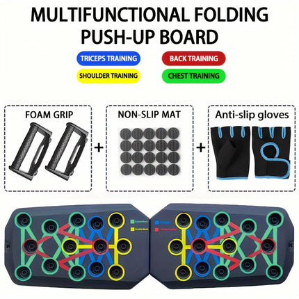 Portable Push-Up Board Set Multifunctional Push-Up Bar Foldable Fitness Equipment for Chest Abdomen Arms/Back Training