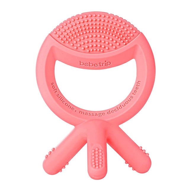 Baby Teething Toys for Babies 0-6 Months 6-12 Months,Silicone Baby Teether,Freezer Safe BPA Free,Easy to Hold Baby Teether Chew Toys for Boys & Girls,Pink