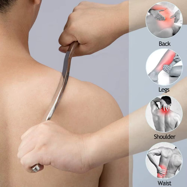 40Cm Stainless Steel Gua Sha Scraping Massage Tool - Help Relieve Sore Muscles Great Soft Tissue Mobilization Tool Long Bar Tool