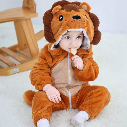 Newborn Baby Boy Clothing Stitch Animal Cartoon Hooded Jumpsuits Winter Baby Pajamas Onesies Kids Sleepwear Newborn Baby Pyjamas