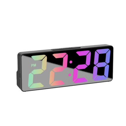 Voice Control Digital Alarm Clock Temperature Date 2 Alarm Snooze Night Mode Table Clock 12/24H USB Plug-In Always on LED Clock