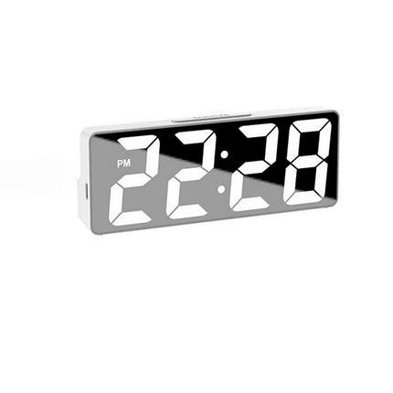 Voice Control Digital Alarm Clock Temperature Date 2 Alarm Snooze Night Mode Table Clock 12/24H USB Plug-In Always on LED Clock